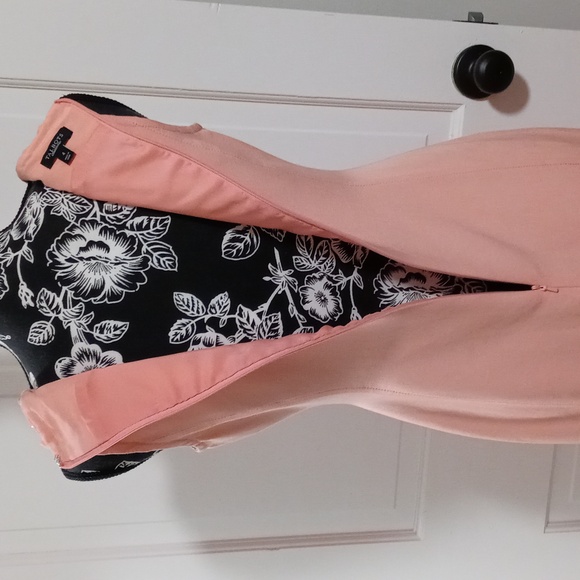💎Talbots💎 - Peach Oversized Pearl Button Neck Sleeveless Sheath Dress - Picture 5 of 13
